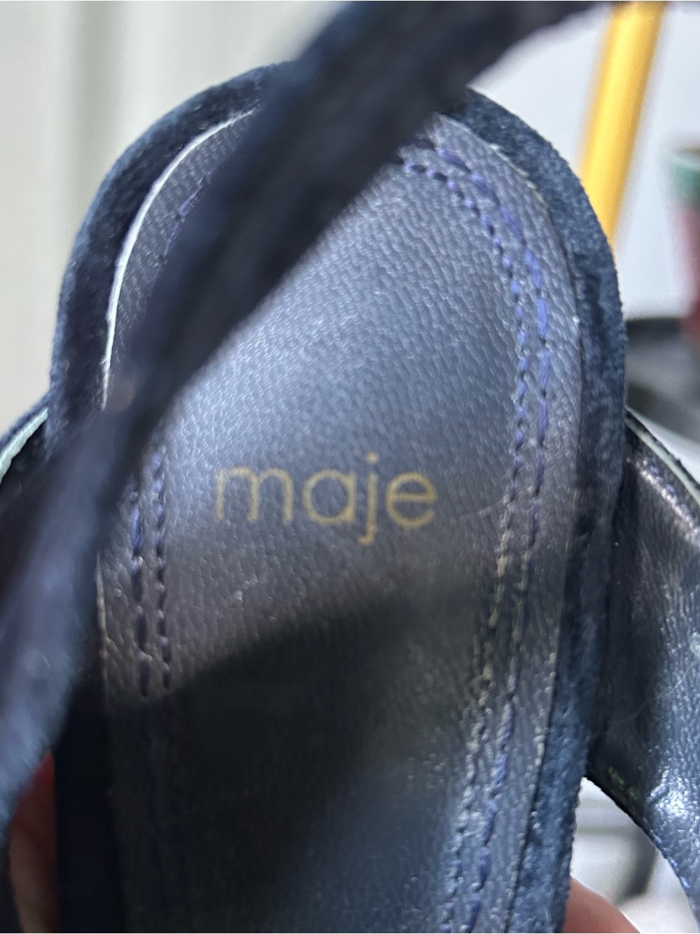 Maje designer disco Frilbu Studded Velvet Platform Sandals in black size EU 37 - Picture 7 of 9